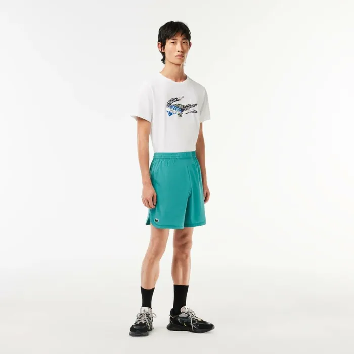 Shorts and Swim Men Lacoste Mens Sport Stretch Mesh Shorts Blue Rie