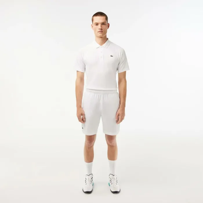 Shorts and Swim Men Lacoste Mens SPORT UltraLight Shorts White Navy Blue 522