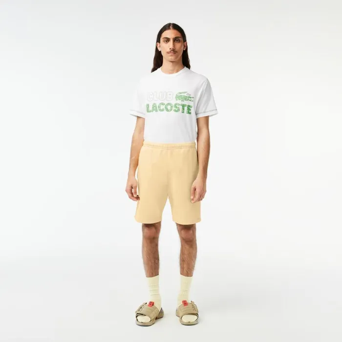 Shorts and Swim Men Lacoste Mens Unbrushed Organic Cotton Fleece Shorts Yellow K71 Shorts and Swim Men Lacoste Mens Unbrushed Organic Cotton Fleece Shorts Yellow K71