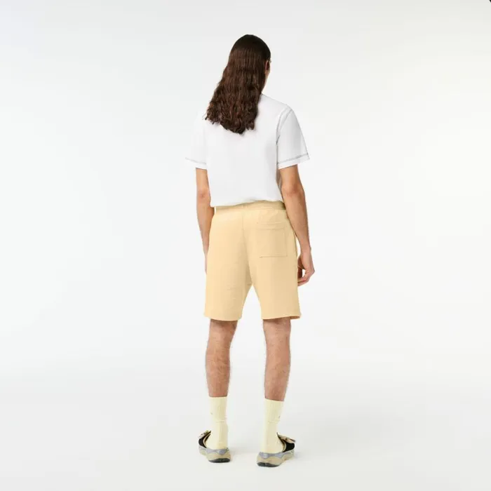 Shorts and Swim Men Lacoste Mens Unbrushed Organic Cotton Fleece Shorts Yellow K71