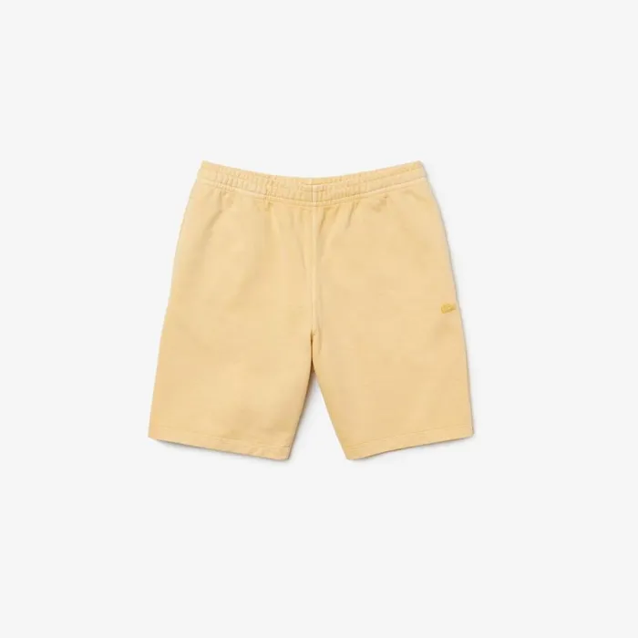 Shorts and Swim Men Lacoste Mens Unbrushed Organic Cotton Fleece Shorts Yellow K71