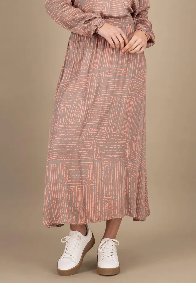 Skirts Women FYNCHHATTON Long Skirt Made Of Flowing Fabric Summer Taupe