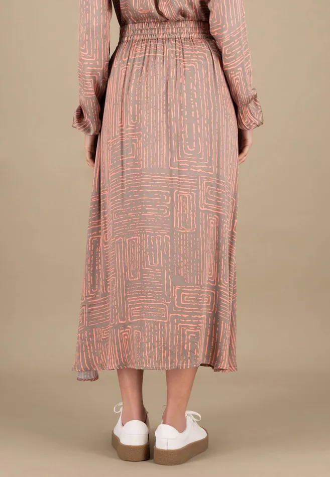 Skirts Women FYNCHHATTON Long Skirt Made Of Flowing Fabric Summer Taupe