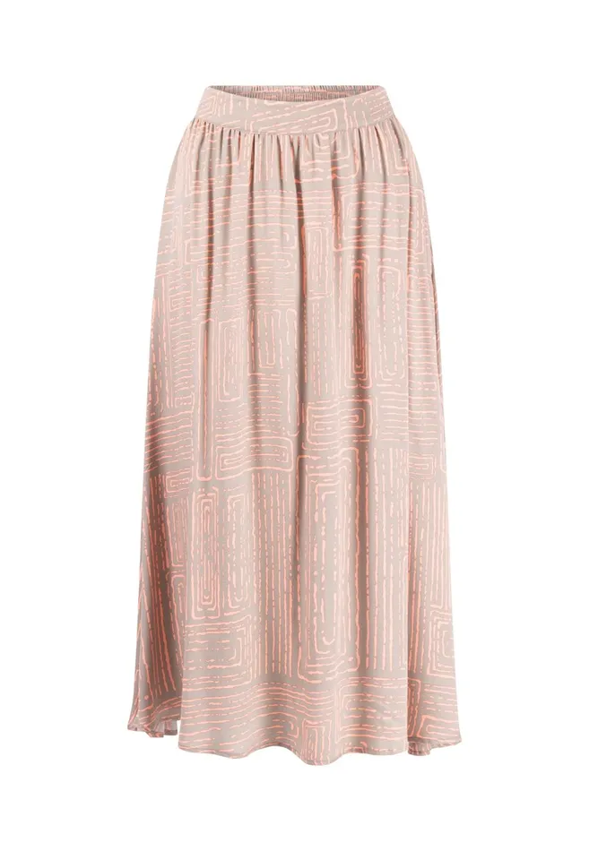 Skirts Women FYNCHHATTON Long Skirt Made Of Flowing Fabric Summer Taupe