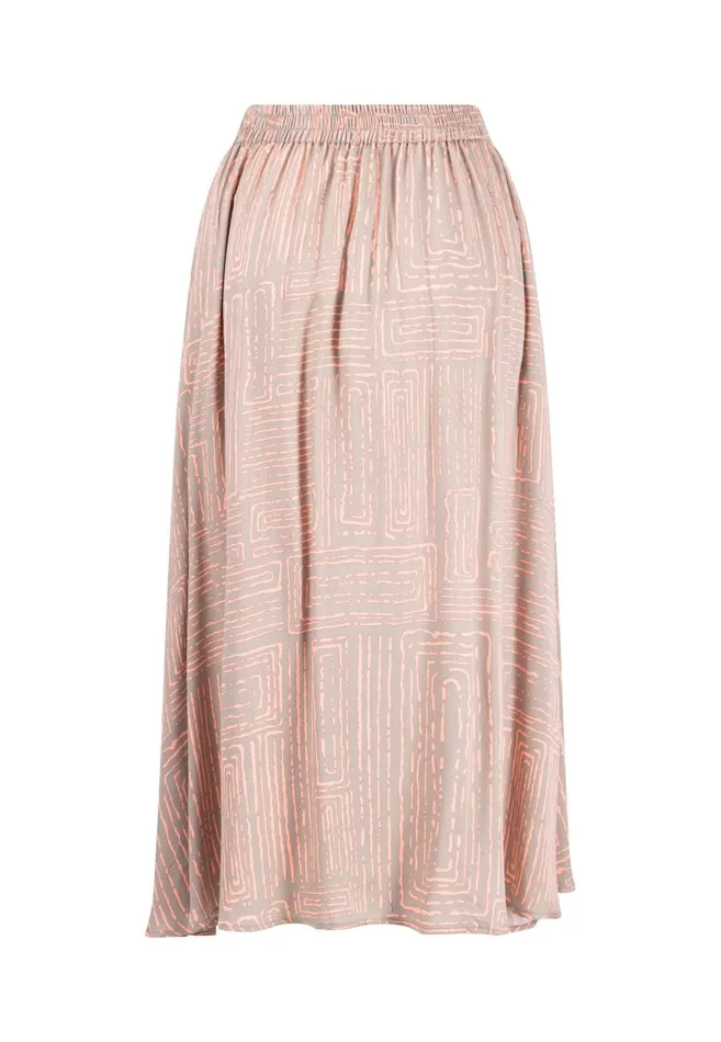 Skirts Women FYNCHHATTON Long Skirt Made Of Flowing Fabric Summer Taupe