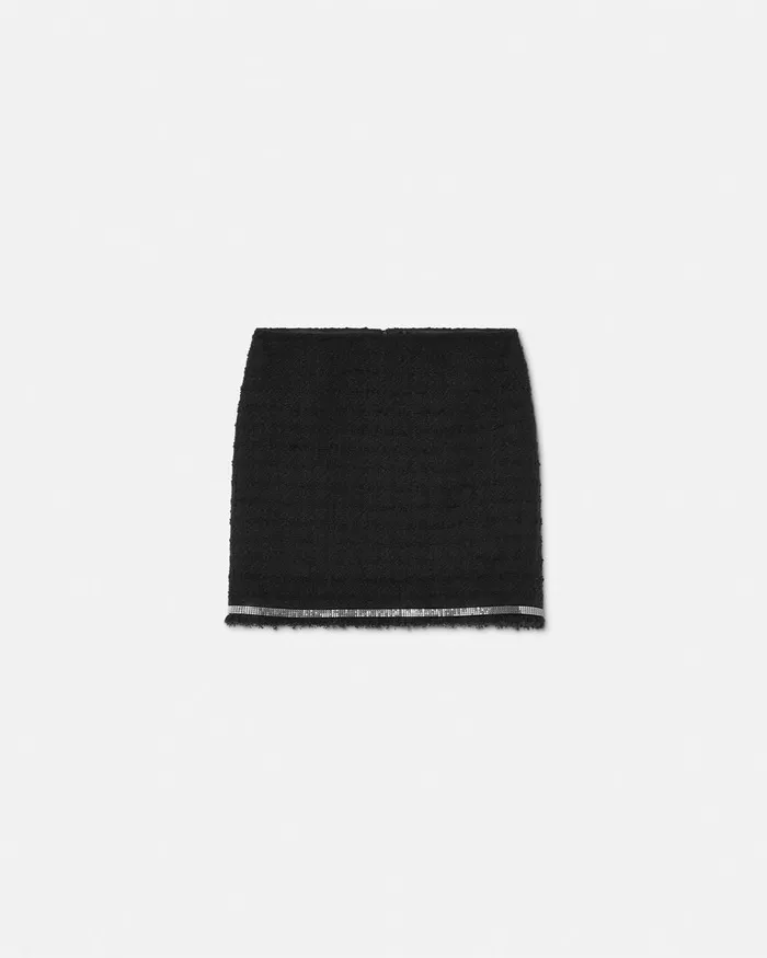 Skirts Women Versace Heritage Tweed Mini Skirt Black