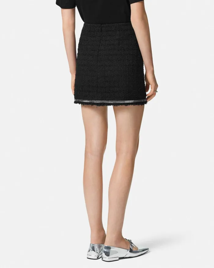 Skirts Women Versace Heritage Tweed Mini Skirt Black