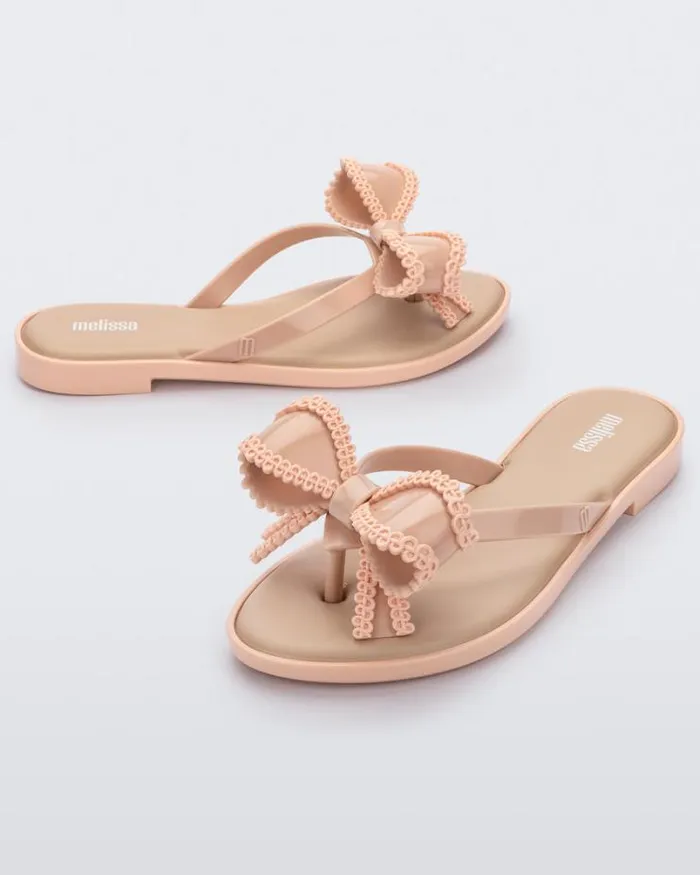 Slim Beige Women Melissa Flip Flops