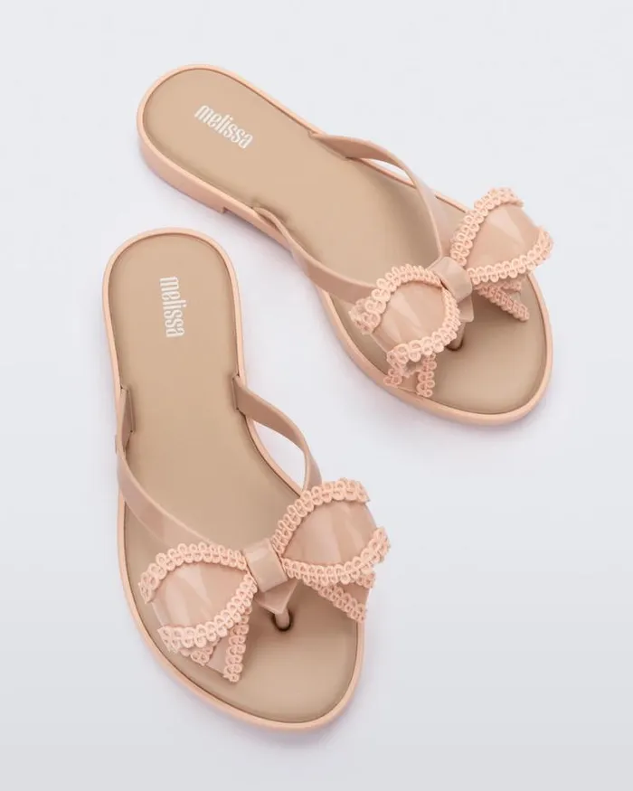 Slim Beige Women Melissa Flip Flops