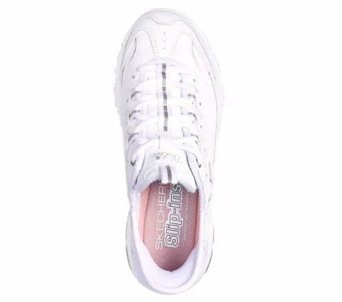 Slipins D039Lites8211 New Scene White Silver Women SKECHERS SlipOn