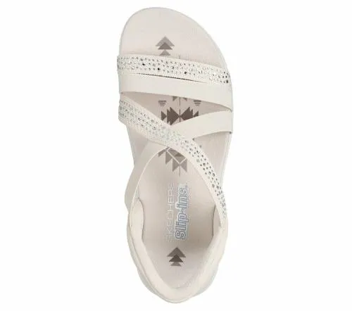 Slipins Reggae Slim 8211 Summer Sparkle Natural Women SKECHERS Sandals