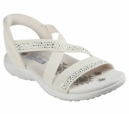 Slipins Reggae Slim 8211 Summer Sparkle Natural Women SKECHERS Sandals