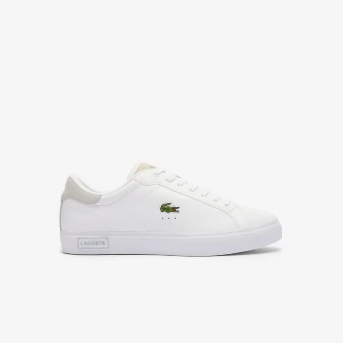 Sneakers Men Lacoste Men039s Powercourt Logo Tongue Leather Sneakers Whitegrey 14x