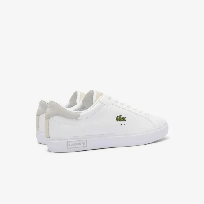 Sneakers Men Lacoste Men039s Powercourt Logo Tongue Leather Sneakers Whitegrey 14x