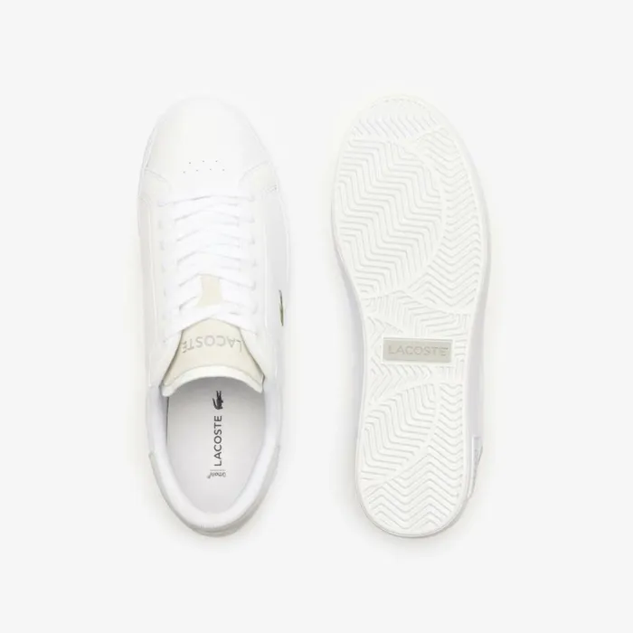 Sneakers Men Lacoste Men039s Powercourt Logo Tongue Leather Sneakers Whitegrey 14x