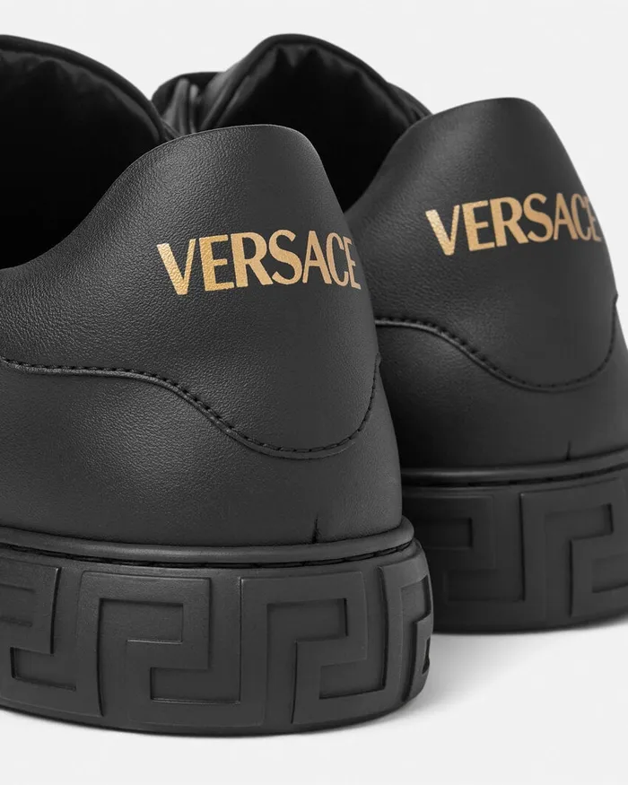 Sneakers Men Versace Studded Greca Sneakers Blackgold