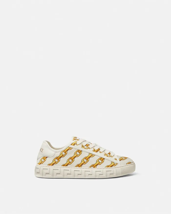 Sneakers Women Versace Chain Stripes Greca Sneakers Print
