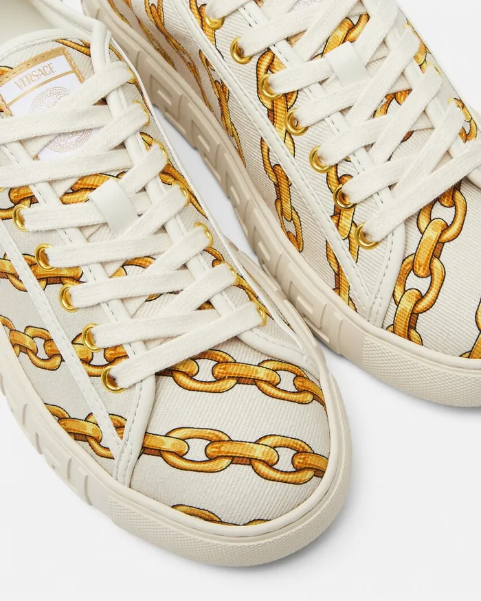 Sneakers Women Versace Chain Stripes Greca Sneakers Print
