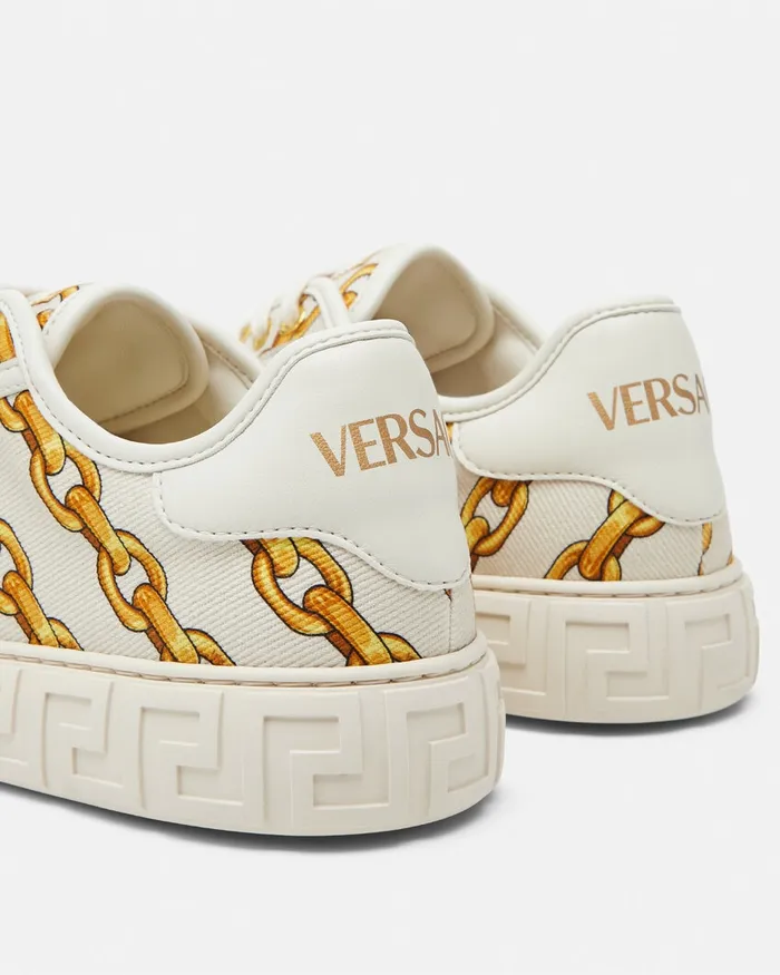 Sneakers Women Versace Chain Stripes Greca Sneakers Print