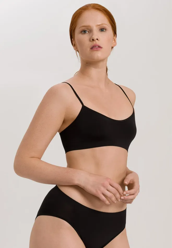 Spaghetti Crop Top Black Women HANRO Wireless Bras