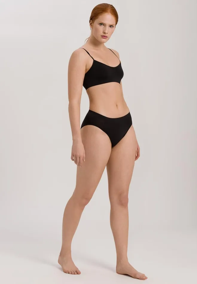 Spaghetti Crop Top Black Women HANRO Wireless Bras