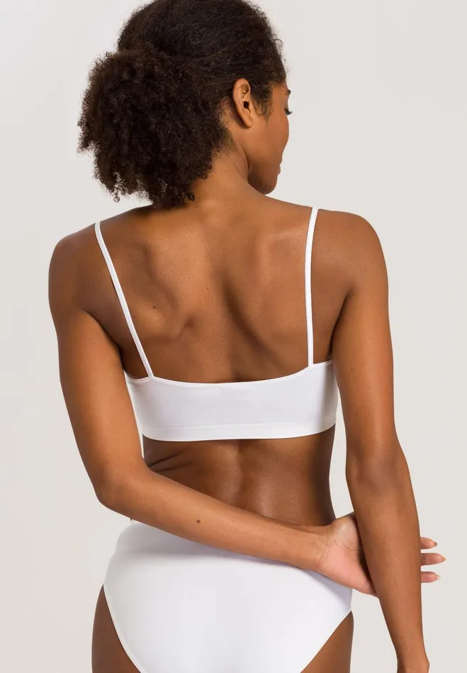 Spaghetti Crop Top White Women HANRO Wireless Bras