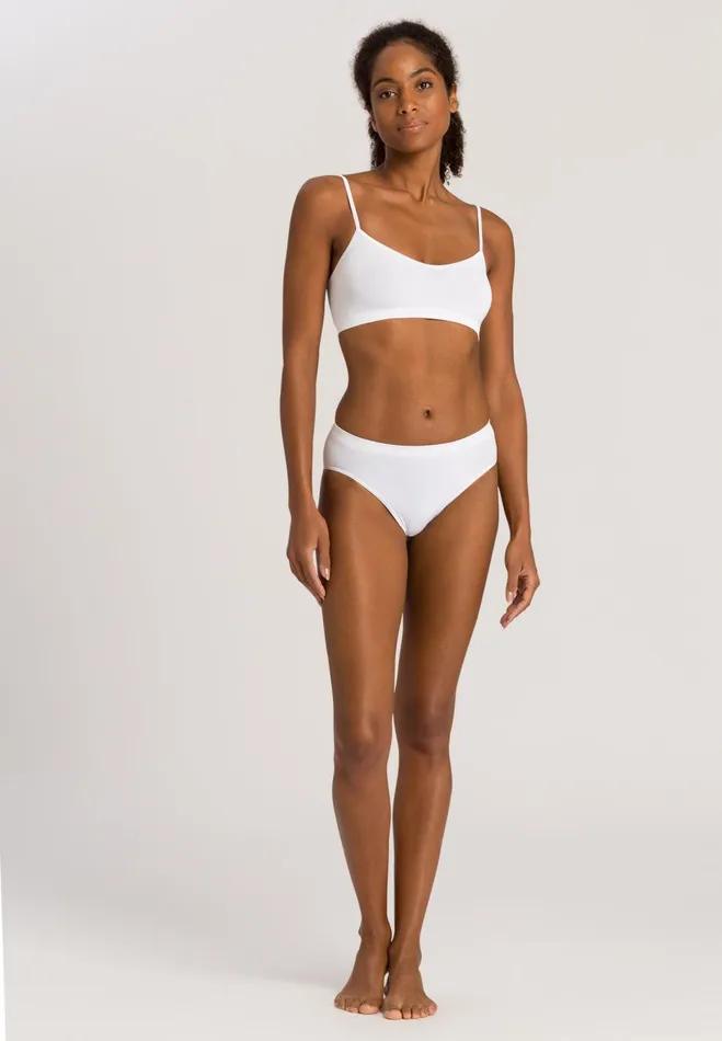 Spaghetti Crop Top White Women HANRO Wireless Bras