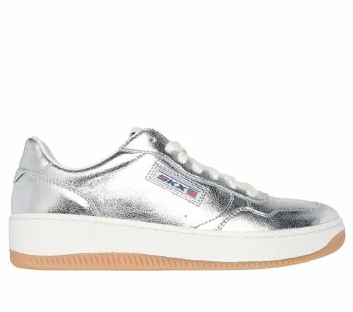 Sport Court 20 8211 Much Metallic Silver Women SKECHERS Lace Up
