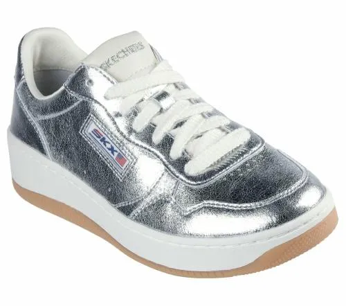 Sport Court 20 8211 Much Metallic Silver Women SKECHERS Lace Up