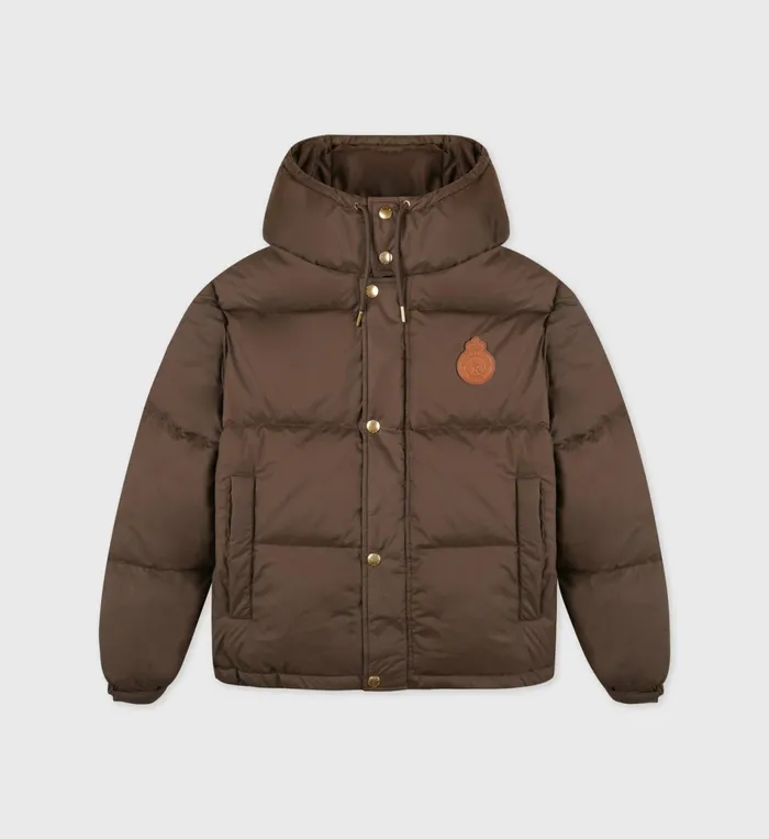 Sporty and Rich Coats Women Crown Puffer Jacket 8211 Chocolate
