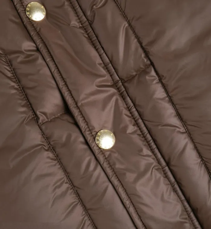 Sporty and Rich Coats Women Crown Puffer Jacket 8211 Chocolate