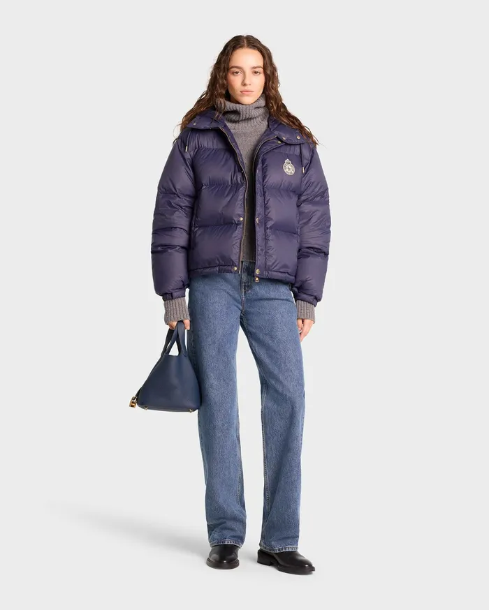 Sporty and Rich Coats Women Crown Puffer Jacket 8211 Navy