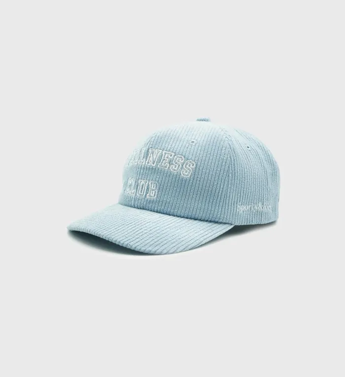 Sporty and Rich Hats Women Wellness Club Corduroy Hat 8211 Baby BlueWhite