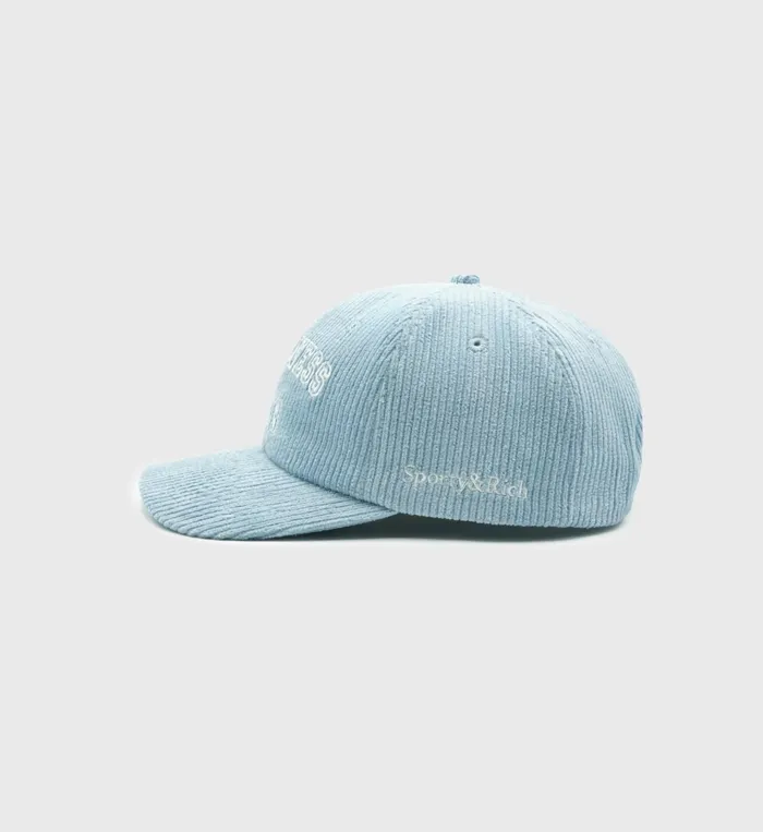 Sporty and Rich Hats Women Wellness Club Corduroy Hat 8211 Baby BlueWhite