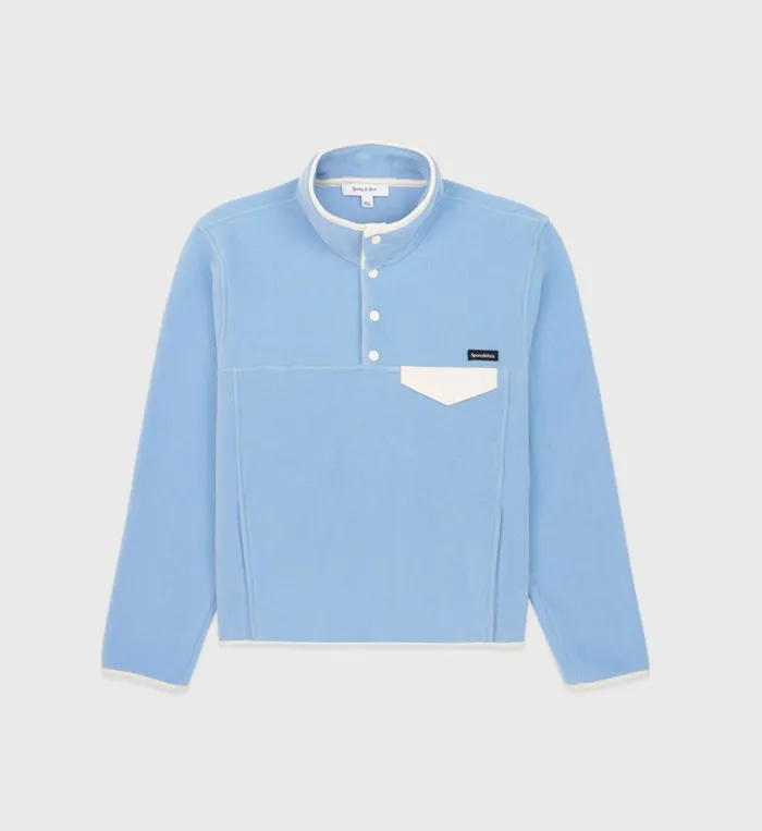 Sporty and Rich Polar Fleece And Sherpa Women Buttoned Polar Sweatshirt 8211 Sky BlueWhite Sporty and Rich Polar Fleece And Sherpa Women Buttoned Polar Sweatshirt 8211 Sky BlueWhite