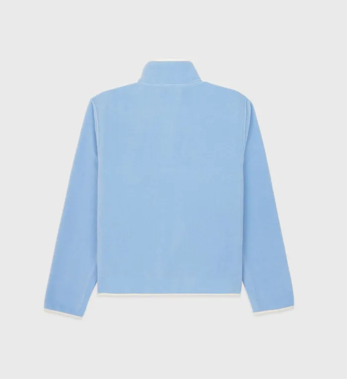Sporty and Rich Polar Fleece And Sherpa Women Buttoned Polar Sweatshirt 8211 Sky BlueWhite