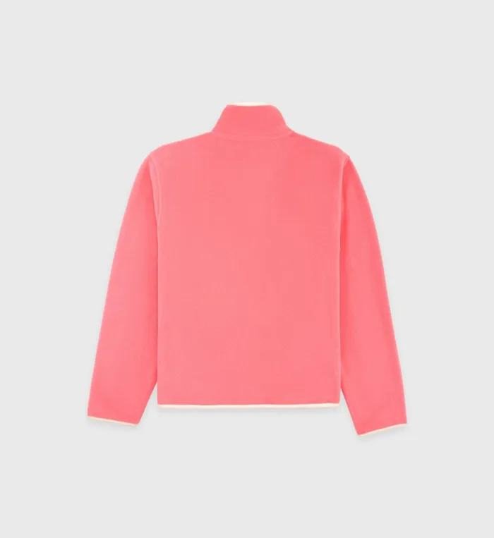Sporty and Rich Polar Fleece And Sherpa Women Buttoned Polar Sweatshirt 8211 StrawberryCream