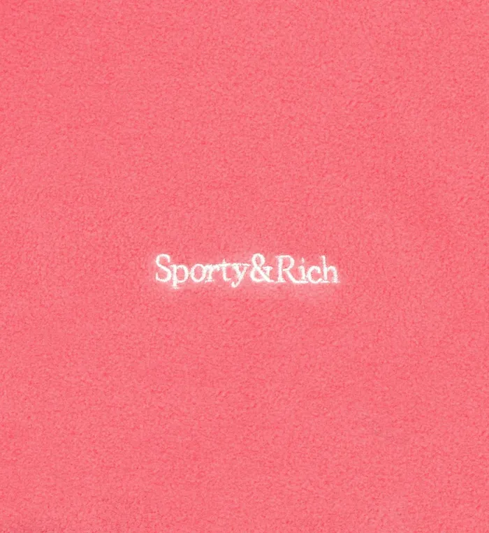 Sporty and Rich Polar Fleece And Sherpa Women Buttoned Polar Sweatshirt 8211 StrawberryCream