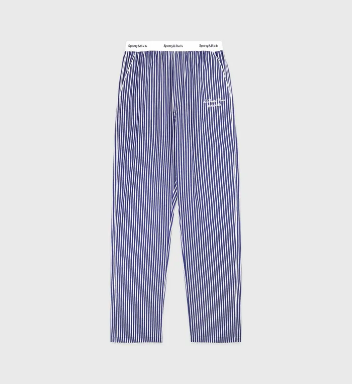 Sporty and Rich Pyjamas Women Faubourg Pyjama Bottom 8211 NavyWhite