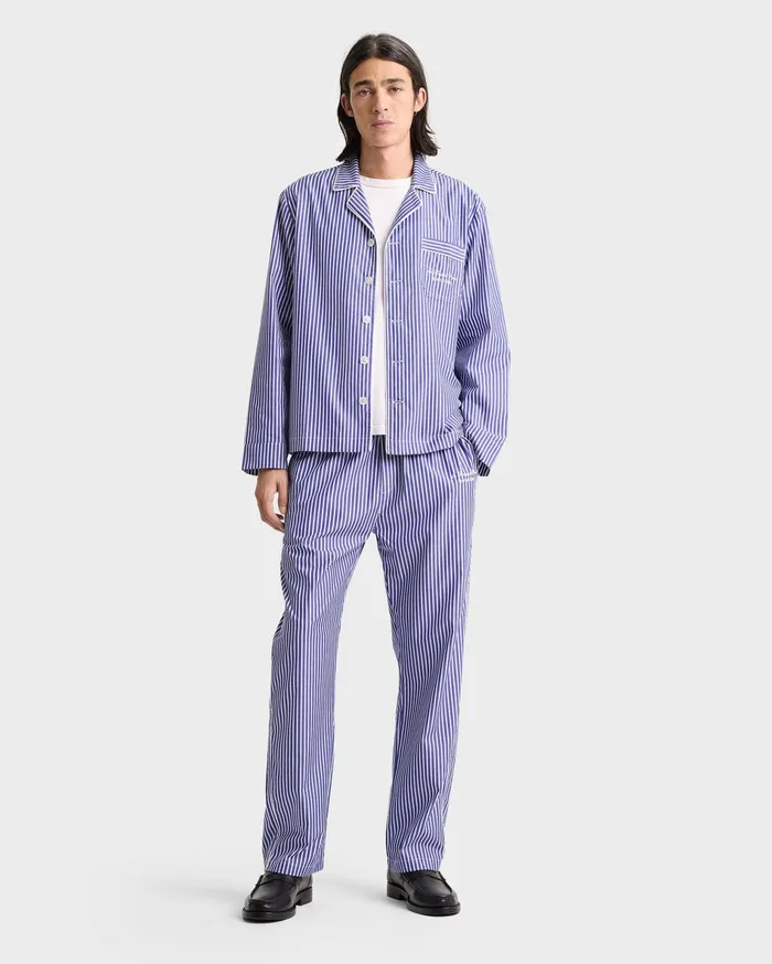 Sporty and Rich Pyjamas Women Faubourg Pyjama Bottom 8211 NavyWhite