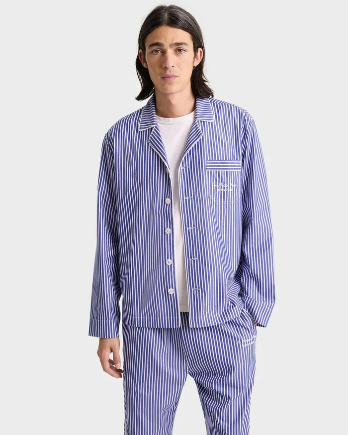 Sporty and Rich Pyjamas Women Faubourg Pyjama Bottom 8211 NavyWhite