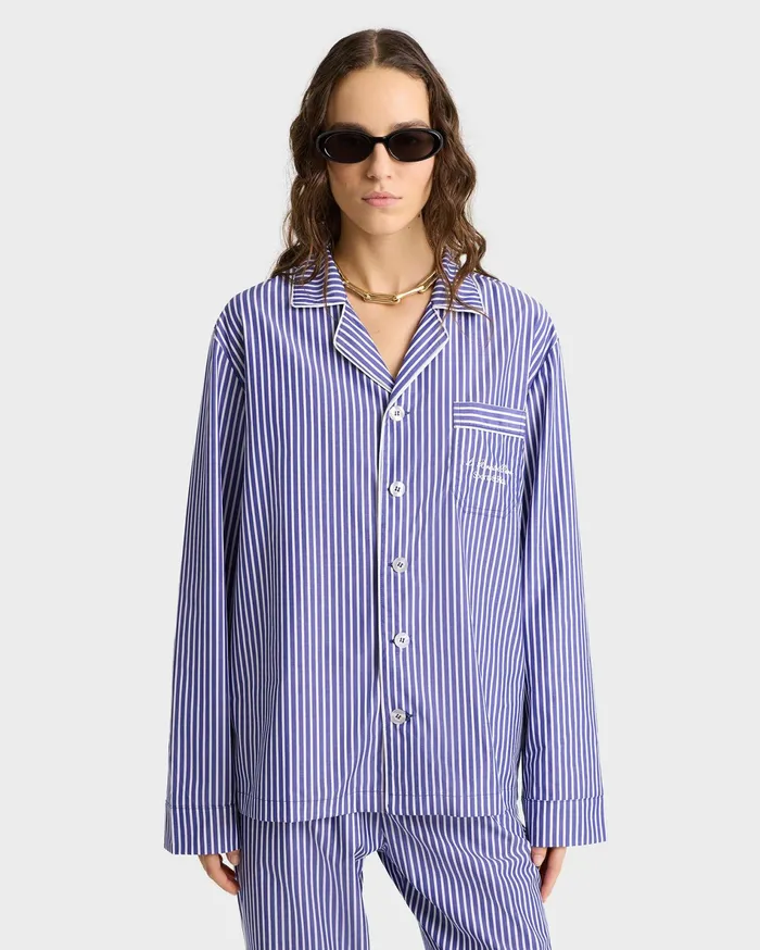 Sporty and Rich Pyjamas Women Faubourg Pyjama Top 8211 NavyWhite