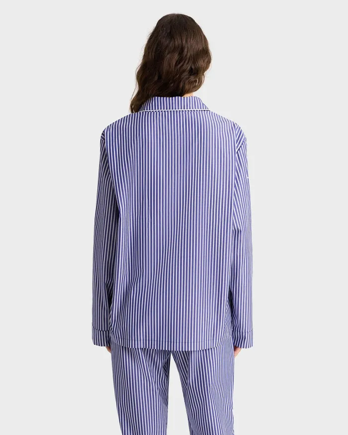 Sporty and Rich Pyjamas Women Faubourg Pyjama Top 8211 NavyWhite