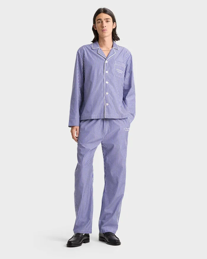 Sporty and Rich Pyjamas Women Faubourg Pyjama Top 8211 NavyWhite