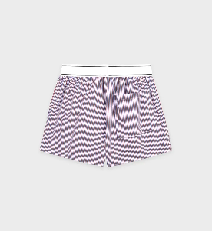 Sporty and Rich Shirting Women Serif Logo Boxer Short 8211 WhiteRedNavy
