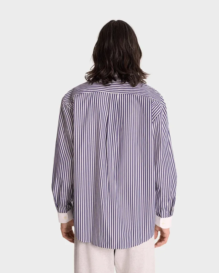 Sporty and Rich Shirting Women Vendome Oversized Shirt 8211 Navy StripeWhite
