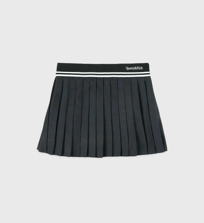 Sporty and Rich Skirts and Dresses Women Abigail Wool Pleated Skirt 8211 GrayWhite