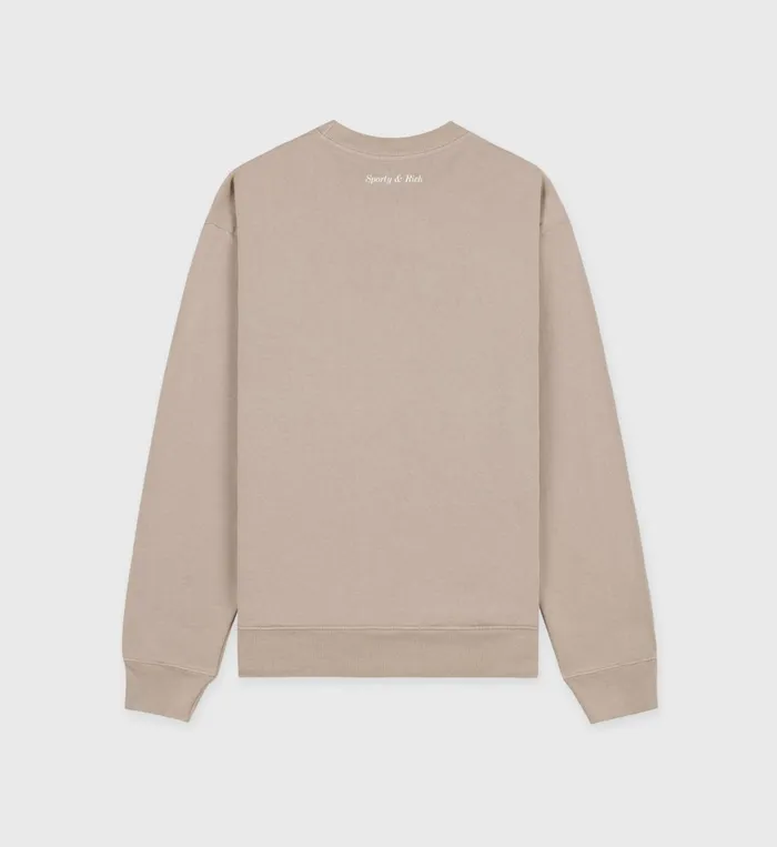 Sporty and Rich Sweatshirts Women Wellness Club Flocked Crewneck 8211 ElephantWhite