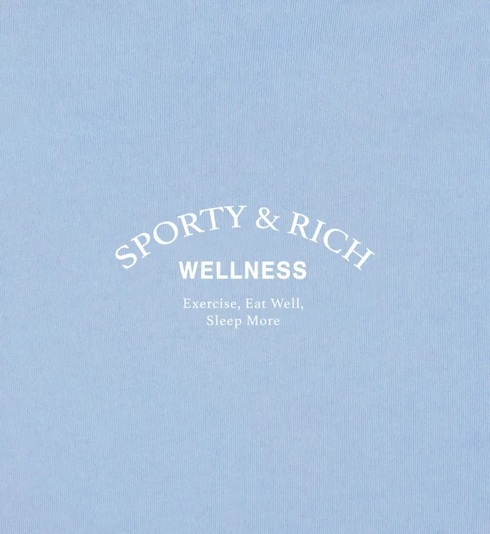 Sporty and Rich Sweatshirts Women Wellness Studio Cropped Crewneck 8211 Sky BlueWhite