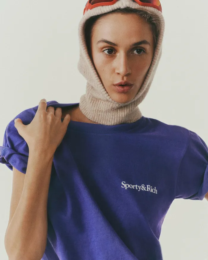 Sporty and Rich TShirts and Tops Women Health Is Wealth TShirt 8211 Dusty GrapeWhite